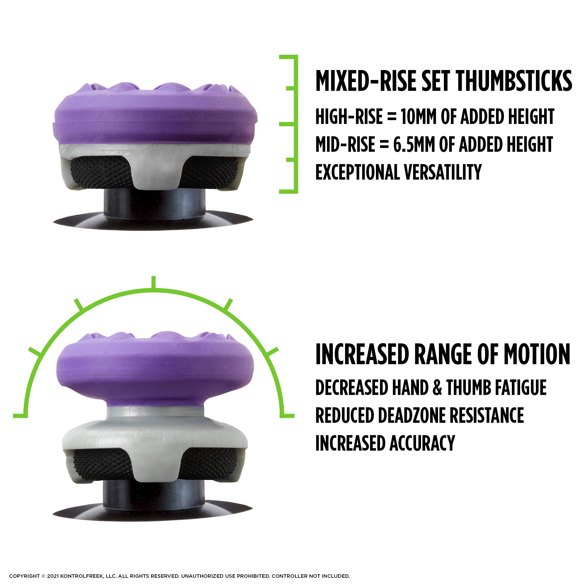 KontrolFreek FPS Freek Galaxy Performance Kit for PlayStation 4 Controller (PS4) | Includes Performance Thumbsticks and Performance Grips | Purple - Image 3