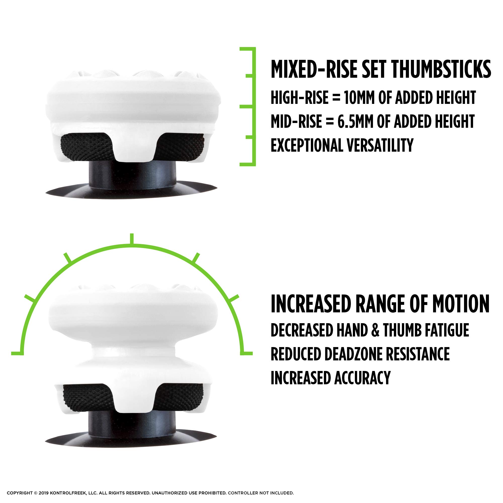KontrolFreek FPS Freek Galaxy White for Xbox One and Xbox Series X Controller | Performance Thumbsticks | 1 High-Rise, 1 Mid-Rise | White - Image 3