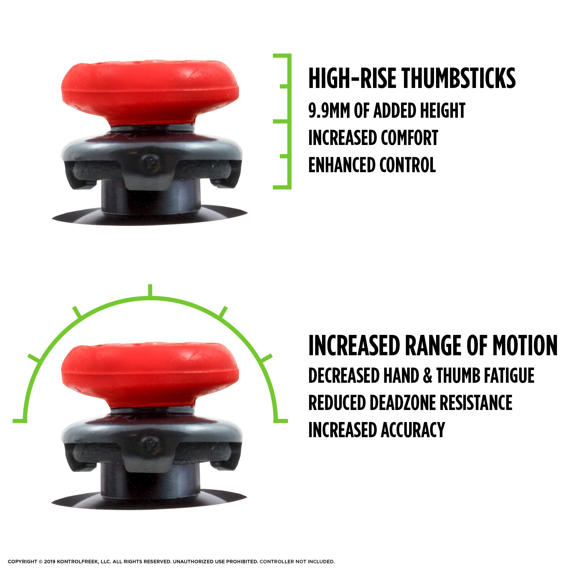 KontrolFreek FPS Freek Inferno for Nintendo Switch Pro Controller | Performance Thumbsticks | 2 High-Rise Concave | Red - Image 3