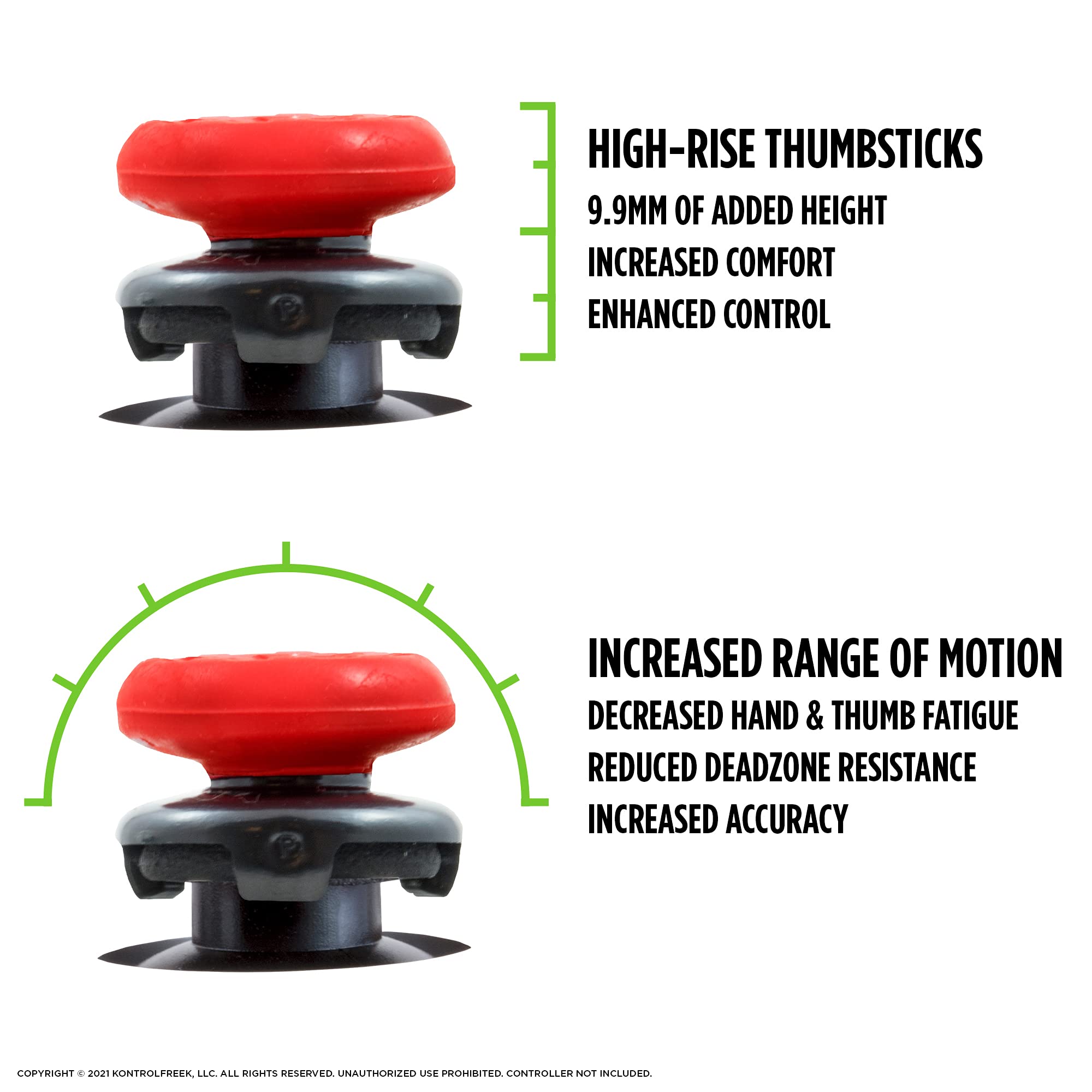 KontrolFreek FPS Freek Inferno Performance Kit for Xbox One and Xbox Series X Controller | Includes Performance Thumbsticks and Performance Grips | Red - Image 3