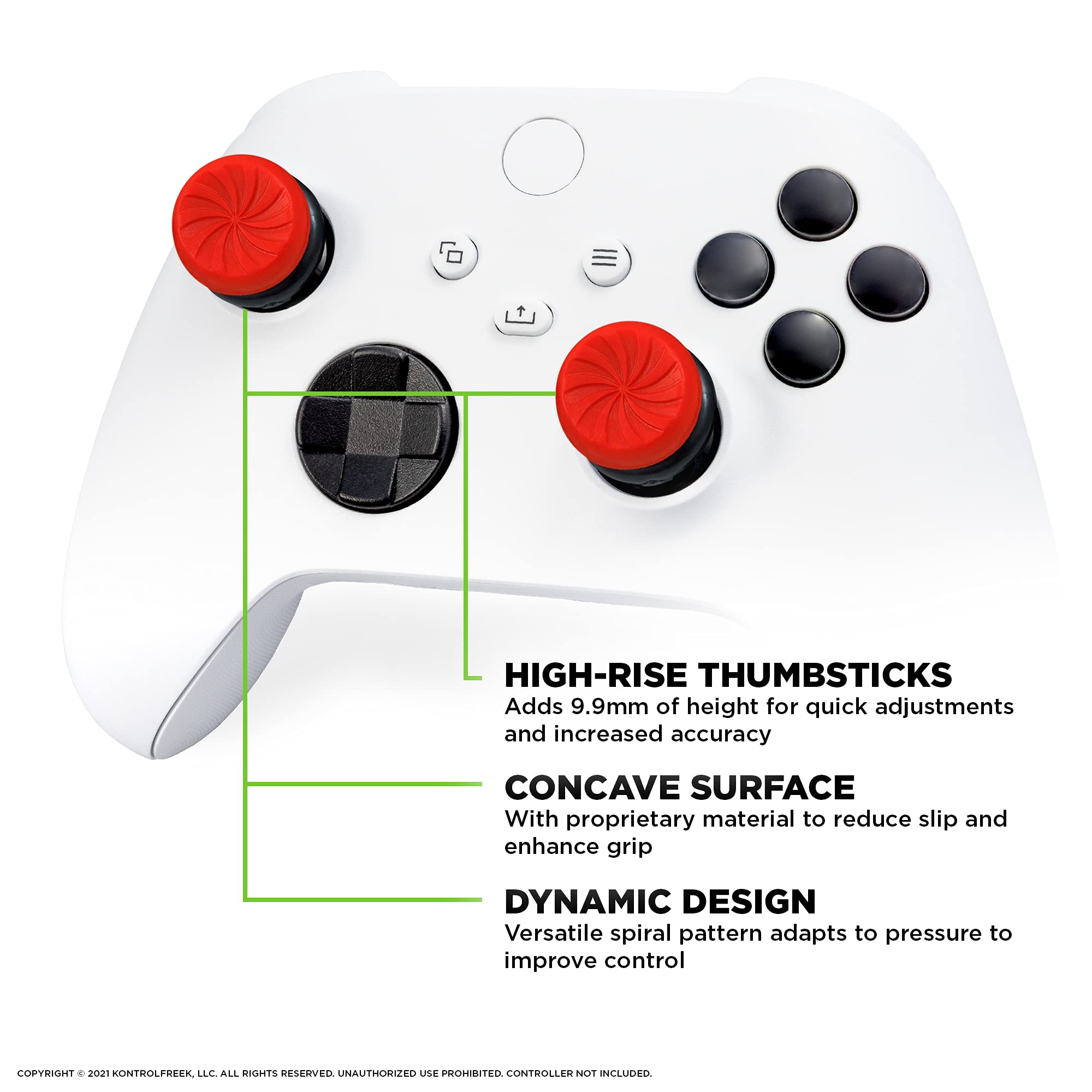 KontrolFreek FPS Freek Inferno Performance Kit for Xbox One and Xbox Series X Controller | Includes Performance Thumbsticks and Performance Grips | Red - Image 4