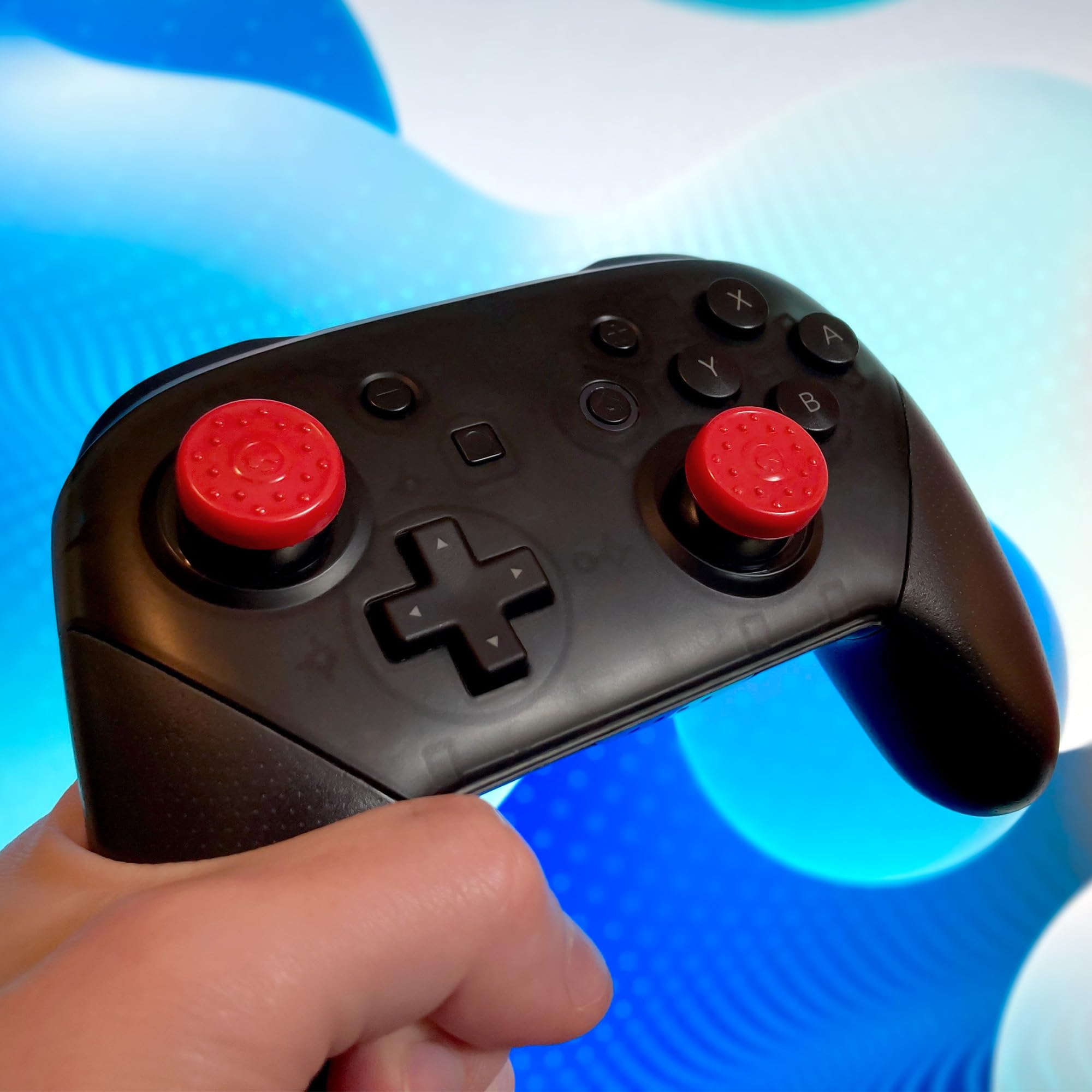 KontrolFreek No-Slip Thumb Grips for Nintendo Switch Pro and Switch 2 Controller | 4-Pack | Red & Black - Image 4